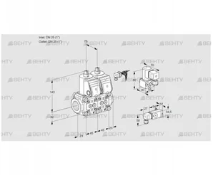 VCS1E25R/25R05NNWR/PP-1/PPBY (88105286) Сдвоенный газовый клапан Kromschroder