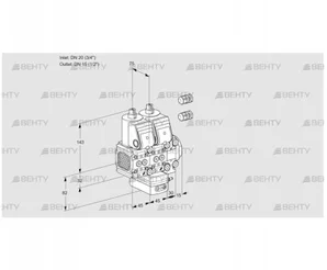 VCH1E20R/15R05FNHEVWR3/PPPP/PPPP (88102505) Клапан с регулятором расхода Kromschroder