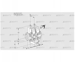 VCH1E15R/15R05NHEVQR/PPPP/PPPP (88104141) Клапан с регулятором расхода Kromschroder