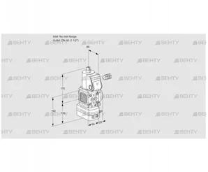 VAV2-/40R/NWAK (88007172) Газовый клапан с регулятором соотношения Kromschroder