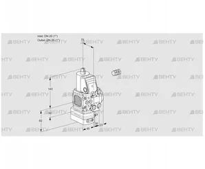 VAH1E25R/25R05FHEVWR/PP/PP (88102361) Клапан с регулятором расхода Kromschroder