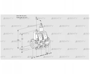 VCS1T15N/15N05NLVQR/PPPP/PPPP (88105774) Сдвоенный газовый клапан Kromschroder