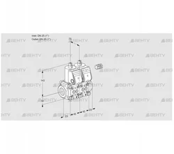 VCS1E25R/25R05NNWR/PPPP/PPPP (88100046) Сдвоенный газовый клапан Kromschroder