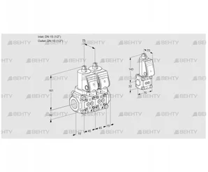 VCS1T15N/15N05NNQSR/PPPP/PPBS (88100901) Сдвоенный газовый клапан Kromschroder