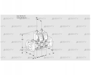 VCS3E50F/50F05NNWR/PPPP/PPPP (88103156) Сдвоенный газовый клапан Kromschroder