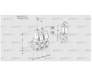 VCS1E15R/15R05NNQSR3/PPPP/PPBS (88100842) Сдвоенный газовый клапан Kromschroder