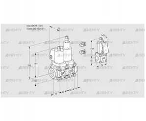 VCS1E15R/15R05NLWSL3/PPBS/PPPP (88104711) Сдвоенный газовый клапан Kromschroder