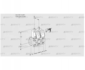 VCS1E10R/10R05NNKR/PPPP/PPPP (88107375) Сдвоенный газовый клапан Kromschroder