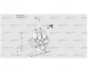 VCH1E25R/25R05NHEVWR/PPPP/PPPP (88100359) Клапан с регулятором расхода Kromschroder