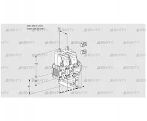 VCH1E15R/20R05FNHEVWR3/PPPP/PPPP (88102530) Клапан с регулятором расхода Kromschroder