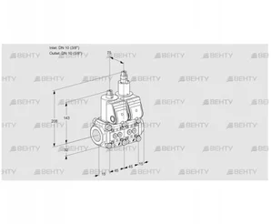 VCS1E10R/10R05NLWR/PPPP/PPPP (88100464) Сдвоенный газовый клапан Kromschroder