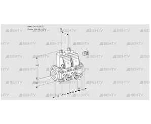 VCS1E15R/15R05NNVWR/MMMM/PPPP (88106739) Сдвоенный газовый клапан Kromschroder