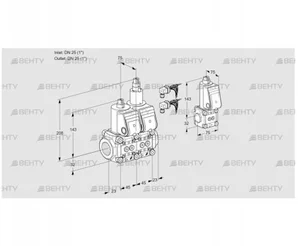 VCS1E25R/25R05NLWR6/PPPP/PPBS (88104801) Сдвоенный газовый клапан Kromschroder