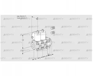 VCS1E25R/25R05NNVWL3/PPPP/PPPP (88103939) Сдвоенный газовый клапан Kromschroder