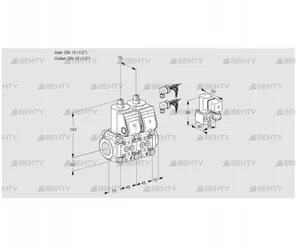 VCS1E15R/15R05NNWR6/PPPP/PPBY (88100345) Сдвоенный газовый клапан Kromschroder