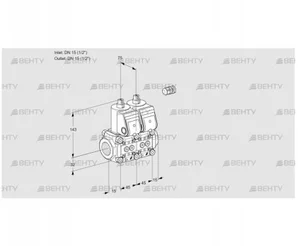 VCS1E15R/15R05NNWR/PPPP/PPPP (88103416) Сдвоенный газовый клапан Kromschroder