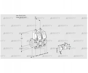 VCS1T20N/20N05NNQR/2-PP/2-PP (88104523) Сдвоенный газовый клапан Kromschroder