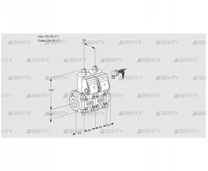 VCS1E25R/25R05NNWR3/PPPP/PPPP (88101341) Сдвоенный газовый клапан Kromschroder