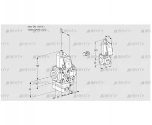 VAG1E15R/15R05GEVWR/PP/ZS (88107271) Газовый клапан с регулятором соотношения Kromschroder