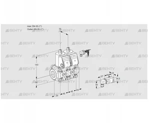 VCS1E25R/25R05NNWR/3-PP/2-PP (88106982) Сдвоенный газовый клапан Kromschroder