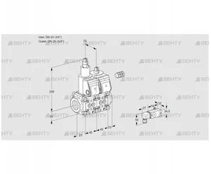 VCS1E20R/20R05LNWR/-2PP/MMMM (88105259) Сдвоенный газовый клапан Kromschroder