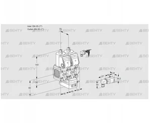 VCV1E25R/25R05FNVKWR/PPPP/2-PP (88106142) Клапан с регулятором соотношения Kromschroder