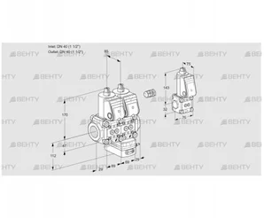 VCV2E40R/40R05NVKWR/PPPP/PPZS (88104435) Клапан с регулятором соотношения Kromschroder