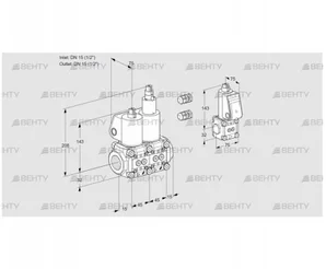 VCS1E15R/15R05NLWL3/PPBS/PPPP (88105207) Сдвоенный газовый клапан Kromschroder