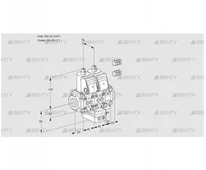 VCH1E20R/25R05NHEVWR3/PPPP/PPPP (88102556) Клапан с регулятором расхода Kromschroder