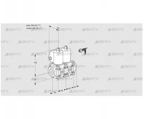 VCS1E25R/25R05NNQL/PPPP/PPPP (88103707) Сдвоенный газовый клапан Kromschroder