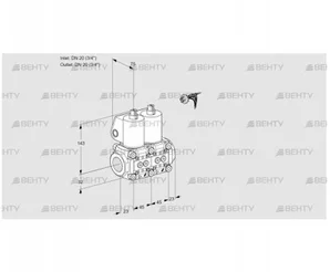 VCS1E20R/20R05NNWL/PPPP/PPPP (88104496) Сдвоенный газовый клапан Kromschroder