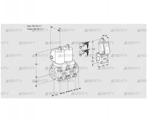 VCS1E25R/25R05NNWGL8/ZSPP/MMMM (88104331) Сдвоенный газовый клапан Kromschroder