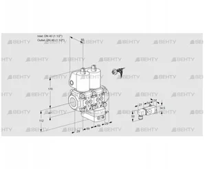 VCV2E40R/40R05NVKWL/PPPP/2-PP (88104230) Клапан с регулятором соотношения Kromschroder