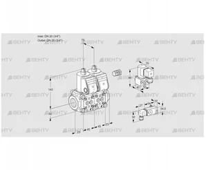 VCS1E20R/20R05NNWR/PP-4/PPBY (88105203) Сдвоенный газовый клапан Kromschroder