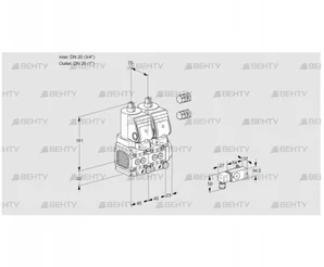 VCS1E20R/25R05FNNWGR3/PPPP/PP2- (88104684) Сдвоенный газовый клапан Kromschroder