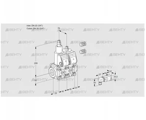 VCS1E20R/20R05LNQR3/PPPP/1--2 (88103263) Сдвоенный газовый клапан Kromschroder