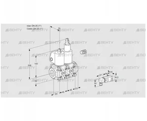 VCS1E25R/25R05NLQL/PPPP/PP-2 (88100938) Сдвоенный газовый клапан Kromschroder