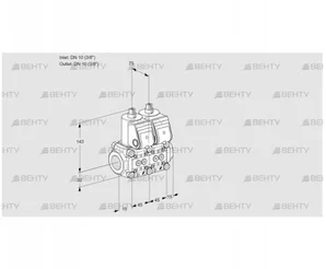 VCS1T10N/10N05NNQR/PPPP/PPPP (88100417) Сдвоенный газовый клапан Kromschroder