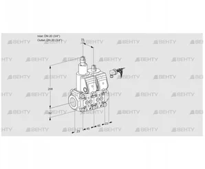 VCS1E20R/20R05LNWR3/PPPP/PPPP (88107555) Сдвоенный газовый клапан Kromschroder