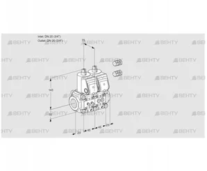 VCS1E20R/20R05NNWR3/MMPP/PPPP (88105463) Сдвоенный газовый клапан Kromschroder