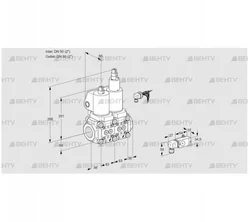 VCS3E50R/50R05NLQSL/PPPP/3-PP (88105303) Сдвоенный газовый клапан Kromschroder