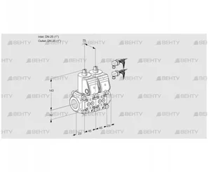 VCS1E25R/25R05NNKR6/PPPP/PPPP (88103761) Сдвоенный газовый клапан Kromschroder