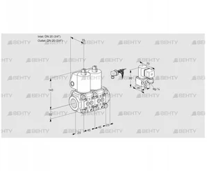 VCS1E20R/20R05NNWL/PPZY/PPPP (88100821) Сдвоенный газовый клапан Kromschroder