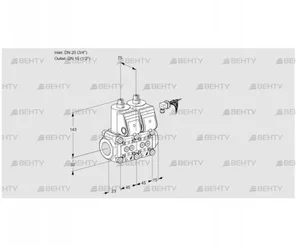 VCS1E20R/15R05NNWR/PPPP/PPPP (88103633) Сдвоенный газовый клапан Kromschroder