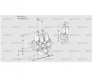 VCH1E25R/25R05NHEVWR/PPPP/PPBS (88100995) Клапан с регулятором расхода Kromschroder