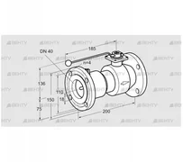 AKT 40F50TAS (03152298) Запорный кран Kromschroder