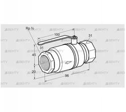 AKT 20R10TAS (03152364) Запорный кран Kromschroder