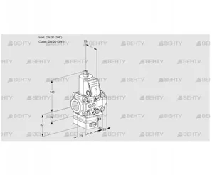 VAH1E20R/20R05HEVWR/PP/PP (88101146) Клапан с регулятором расхода Kromschroder