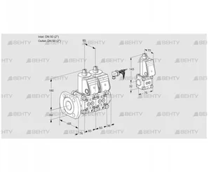 VCS3E50F/50R05NNWR/PPPP/PPZS (88107851) Сдвоенный газовый клапан Kromschroder