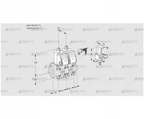 VCS1E25R/25R05NNWR/PPPP/PPBY (88106302) Сдвоенный газовый клапан Kromschroder